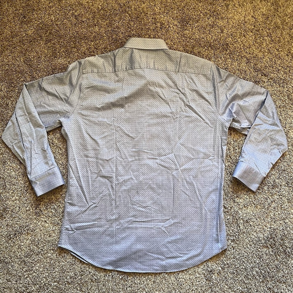 Calibrate Button Up Shirt Mens 17 34/35 Blue Long Sleeve